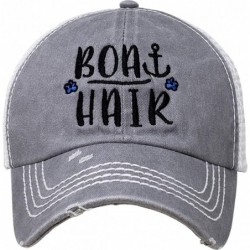 Baseball Caps Dad Hat Unisex Mesh Trucker Distressed Vintage Patch Baseball Cap - Boat Hair - Grey - CW18RRE84S0 $37.75