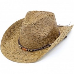 Cowboy Hats Old Stone Straw Cowboy Cowgirl Hat for Men Women Wide Brim Sun Hat Western Style - Jess Brown - CK18U5YXALS $45.50