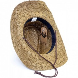 Cowboy Hats Old Stone Straw Cowboy Cowgirl Hat for Men Women Wide Brim Sun Hat Western Style - Jess Brown - CK18U5YXALS $34.43