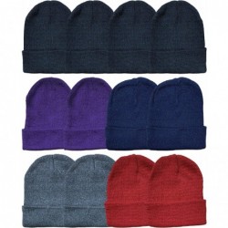 Skullies & Beanies Winter Beanies- Wholesale Bulk Cold Weather Thermal Warm Stretch Skull Cap- Mens Womens Unisex Hat - C711N...