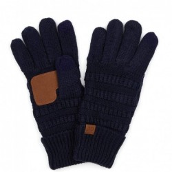 Skullies & Beanies Sherpa Lining Winter Warm Knit Touchscreen Texting Gloves - 2 Tone Coral 5 - CJ18Y8AWWNR $35.19
