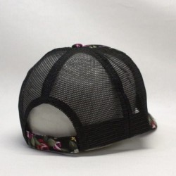 Baseball Caps Vintage Washed Cotton Soft Mesh Adjustable Baseball Cap - Floral Black - CU180DW3LAM $17.24