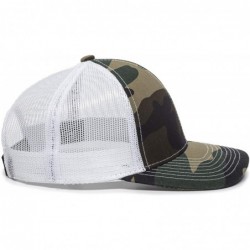 Baseball Caps Fish Lure Trucker Hat - Adjustable Baseball Cap w/Plastic Snapback Closure - Dry Fly (Camo W/ White Mesh) - C41...