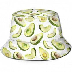 Bucket Hats Women's Summer Bucket Hat Outdoor Sun UV Protection Casual Fishing Cap - Avocado - CZ1944O0HL5 $26.23