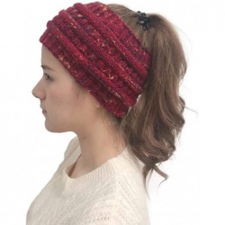 Cold Weather Headbands Womens Knit Confetti Cable Headband Crochet Twist Head Wrap Ear Warmer - Red - CO18YDRUA5Q $18.44