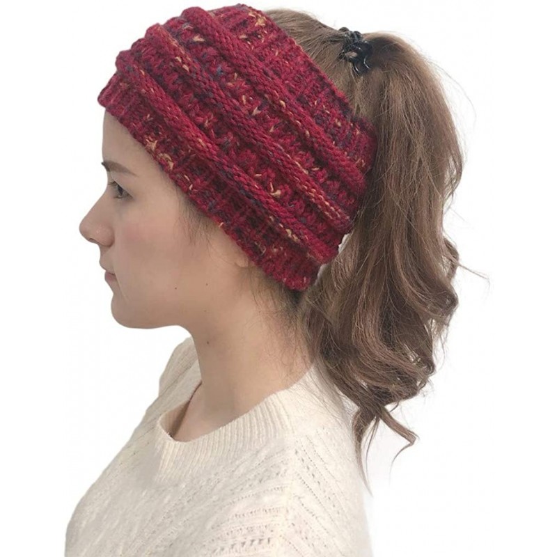 Cold Weather Headbands Womens Knit Confetti Cable Headband Crochet Twist Head Wrap Ear Warmer - Red - CO18YDRUA5Q $14.26