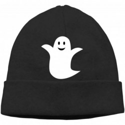 Skullies & Beanies Beanie Hat Happy Ghost Warm Skull Caps for Men and Women - Black - C118KI770KH $40.35
