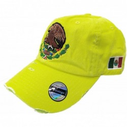 Baseball Caps Mexico Snapback dadhat Flat Panel and Vintage Hats Embroidered Shield and Flag - Vintage Lime/Full Color - CW18...
