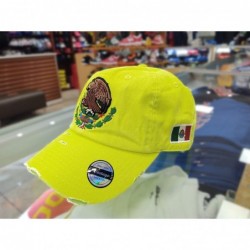 Baseball Caps Mexico Snapback dadhat Flat Panel and Vintage Hats Embroidered Shield and Flag - Vintage Lime/Full Color - CW18...