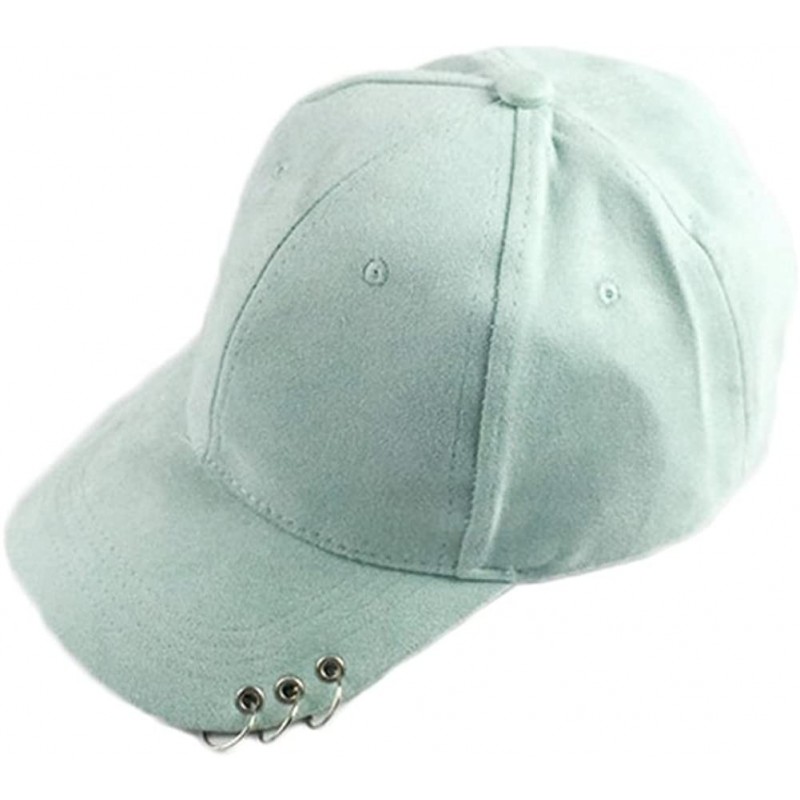 Baseball Caps Unisex Men Women Baseball Caps with Silver Rings Golf Snapback Hip-hop Hat Adjustable - Green - CN17XHM00RT $16.55