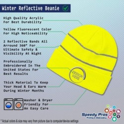 Skullies & Beanies Reflective Beanie for Men & Women Think Safety B Embroidery Acrylic 1 Size - Neon Yellow - CR18ZTSDXKS $32.58