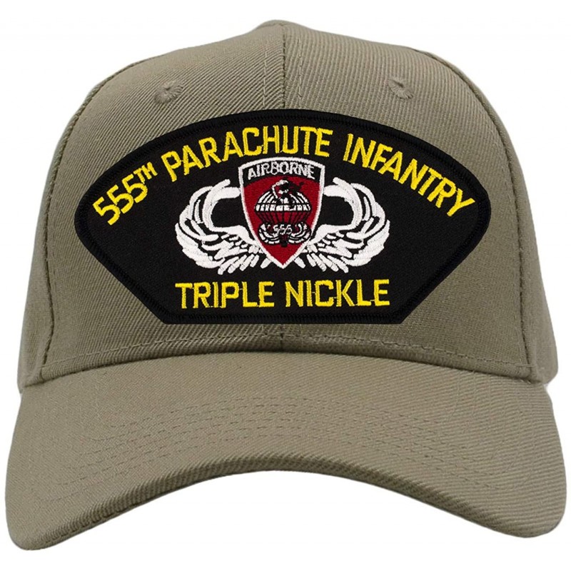 Baseball Caps 555th Parachute Infantry - Triple Nickle Hat/Ballcap Adjustable One Size Fits Most - Tan/Khaki - CB18ON6EU80 $3...