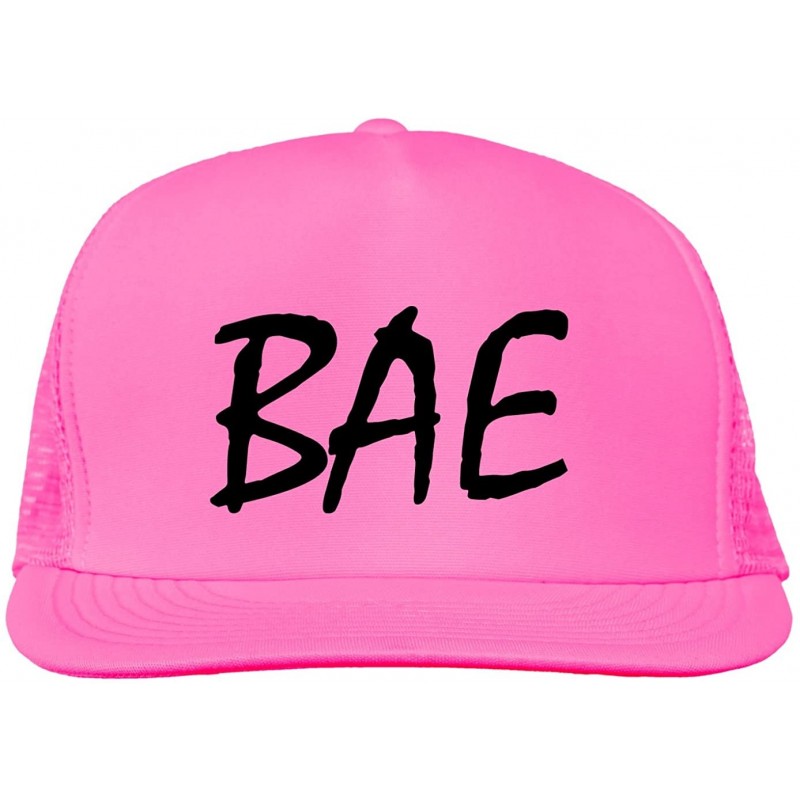 Baseball Caps BAE Bright neon Truckers mesh snap Back hat - Neon Pink - CO11XGELX7X $26.47