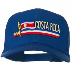 Baseball Caps Costa Rica Flag Patched Mesh Cap - Royal - CL11Q3SYQ5P $44.38