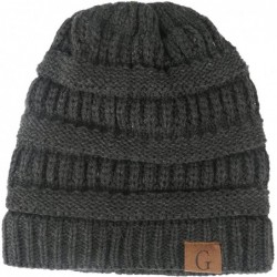 Skullies & Beanies Mens Womens Winter Cable Knit Slouchy Beanie Skully Cap Hat - Darkgrey - C41875M0230 $18.17