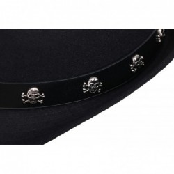 Fedoras Classic Boy's Trilby Short Brim Fedora Hat w/Hat Belt - Skull Belt - CO18HC6LZUA $16.93