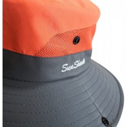 Sun Hats Women's Outdoor UV Protection Foldable Mesh Wide Brim Beach Fishing Hat - Orange - CH18CK3YU5K $23.91
