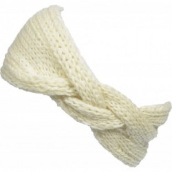 Headbands Women's Solid Cable Knitted Headband Headwrap Comfortable - Ivory. - CQ12GUFUVOZ $28.14