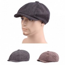Newsboy Caps Men's Sale Black Grey Hat Classics Herringbone Newsboy Baker Boy Tweed Flat Cap Gatsby Hat (Coffee) - Coffee - C...