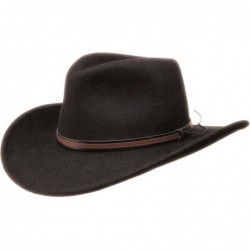 Cowboy Hats Men's Crushable Wool Hat Black Small - CM113ZNM6KX $75.12