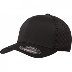 Baseball Caps Men's Ultrafibre Airmesh Fitted Cap (Small/Medium- Black) - CI18ZUCS77T $28.97