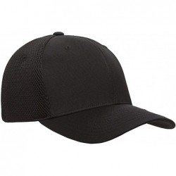 Baseball Caps Men's Ultrafibre Airmesh Fitted Cap (Small/Medium- Black) - CI18ZUCS77T $18.88
