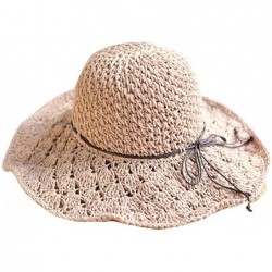 Sun Hats Women's Wide Brim Floppy Summer Sun Hat UPF 50+ Beach Staw Hat - 2 Light Pink - CU199ZZ56O9 $32.51