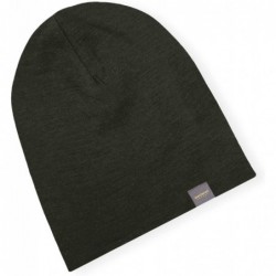 Skullies & Beanies Unisex Merino Wool Cuff Beanie Hat - Choose Your Color - Forest Green - CB1974IOYRI $24.10