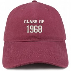 Baseball Caps Class of 1968 Embroidered Reunion Brushed Cotton Baseball Cap - Maroon - CX18D9ATO9L $34.06