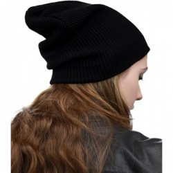 Skullies & Beanies Unisex Comfort & Warm Knitted Daily Beanie Hat - Black - C512HTOVKZ5 $12.85