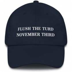 Baseball Caps Flush The Turd November Third Hat (Embroidered Dad Cap) Anti Donald Trump - Navy - C518XUG893E $42.40