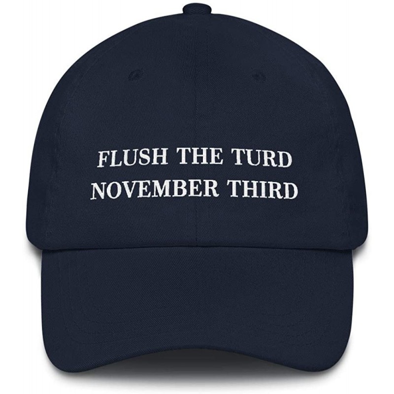 Baseball Caps Flush The Turd November Third Hat (Embroidered Dad Cap) Anti Donald Trump - Navy - C518XUG893E $30.53
