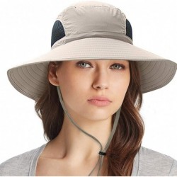Sun Hats Waterproof Sun Hat Outdoor UV Protection Bucket Mesh Boonie Hat Adjustable Fishing Cap - Beige - C5184RMLXQ7 $37.56