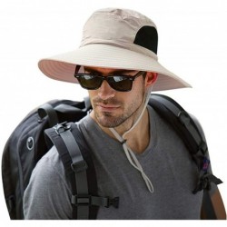 Sun Hats Waterproof Sun Hat Outdoor UV Protection Bucket Mesh Boonie Hat Adjustable Fishing Cap - Beige - C5184RMLXQ7 $25.50