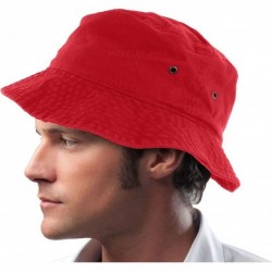 Skullies & Beanies Mens 100% Cotton Fishing Hunting Summer Bucket Cap Hat - Red - C211VSYSXIP $22.34
