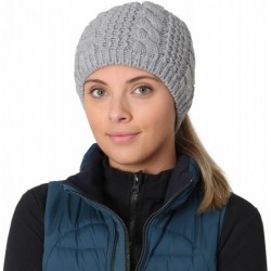 Skullies & Beanies Ponytail Hat - Cable Knit Winter Beanie for Women - Storm Grey - CP17X633YTT $38.98