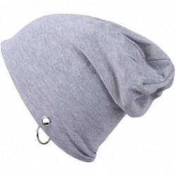 Skullies & Beanies Women's Knitted Baggy Slouchy Lightweight Sleep Beanie Hat - Light Grey 27 - CJ18D2MWEWO $18.67