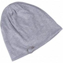 Skullies & Beanies Women's Knitted Baggy Slouchy Lightweight Sleep Beanie Hat - Light Grey 27 - CJ18D2MWEWO $12.22