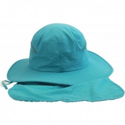 Sun Hats Womens Sun Hats Summer Wide Brim Flap Cover Cap UPF 50+ Fishing Hat - Aqua Blue - CD18R4RENA7 $12.13