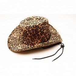 Cowboy Hats Women Cowboy Hat Cowgirl & Horse Riding Hats Felt Summer Drifter Leopard Print One Size - CR18955W397 $31.01