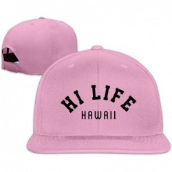 Sun Hats Hawaii Hi Life Design Snapback Hip Hop Flat Bill Baseball Caps For Men Women - Pink - C01879TQS3I $21.50
