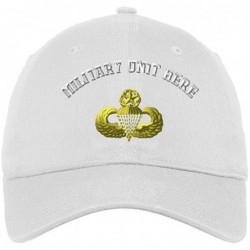 Baseball Caps Custom Low Profile Soft Hat Master Parachutist Embroidery Military Unit Cotton - White - CA18R2X98SO $39.08