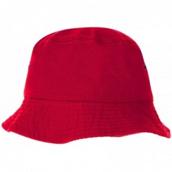 Bucket Hats 100% Cotton Bucket Hat for Men- Women- Kids - Summer Cap Fishing Hat - Red - C318DOQWNA4 $17.53