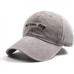 Baseball Caps Denim Baseball Cap Hat Adjutable Plain Cap for Women with Bad Hair Day Printing - Gray - CZ1864Y28LQ $18.38