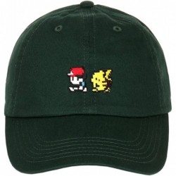 Baseball Caps Pikachu Pokeball Embroidered Cotton Low Profile Unstructured Dad Hat - Forest Green - CR12LHDFQG3 $34.30