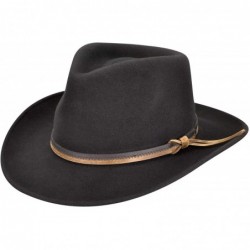 Fedoras Felt Outback Hat - Black - CR12G57CCBN $65.61