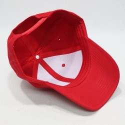 Baseball Caps Premium Plain Wool Blend Adjustable Snapback Hats Baseball Caps - Red - C3125MH8X2J $18.95