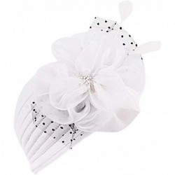 Skullies & Beanies Shiny Flower Turban Shimmer Chemo Cap Hairwrap Headwear Beanie Hair Scarf - White2 - CV194URTAAE $22.28