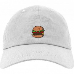 Baseball Caps Embroidered Hamburger Cap for Men and Women- Adjustable Baseball Cap - White - CT18NLY9OQ7 $38.14