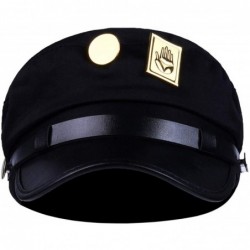 Skullies & Beanies JoJo's Bizarre Adventure Hat Jotaro Kujou Cosplay Cap Army Military Cap Black - Black - CJ18QWIA267 $34.94